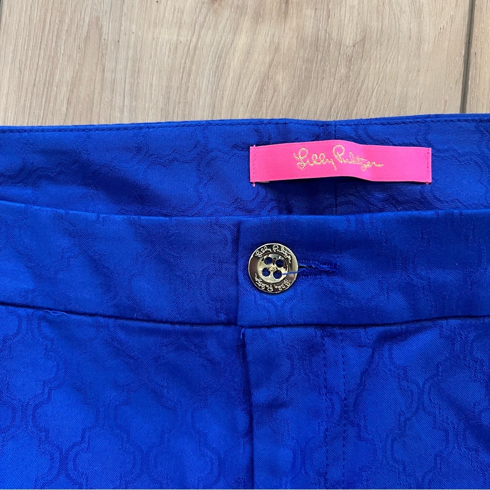 Lilly Pulitzer Royal Blue Pants Women’s Size 12 Stretch Cotton Casual Preppy - Picture 4 of 5